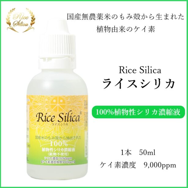 ライスシリカ 50ml 水溶性ケイ素 植物性シリカ 濃縮液 ヘアケア スキンケア ネイル 育毛 美容 サプリ 植物由来 アトピー 糖尿 手荒れ 肌荒れ 便秘 生理痛 かゆみ ミネラル アミノ酸 亜鉛 コラーゲン リーキーガット 珪素 日本製 潤い おすすめ クレディ創食 正規品 特許製法